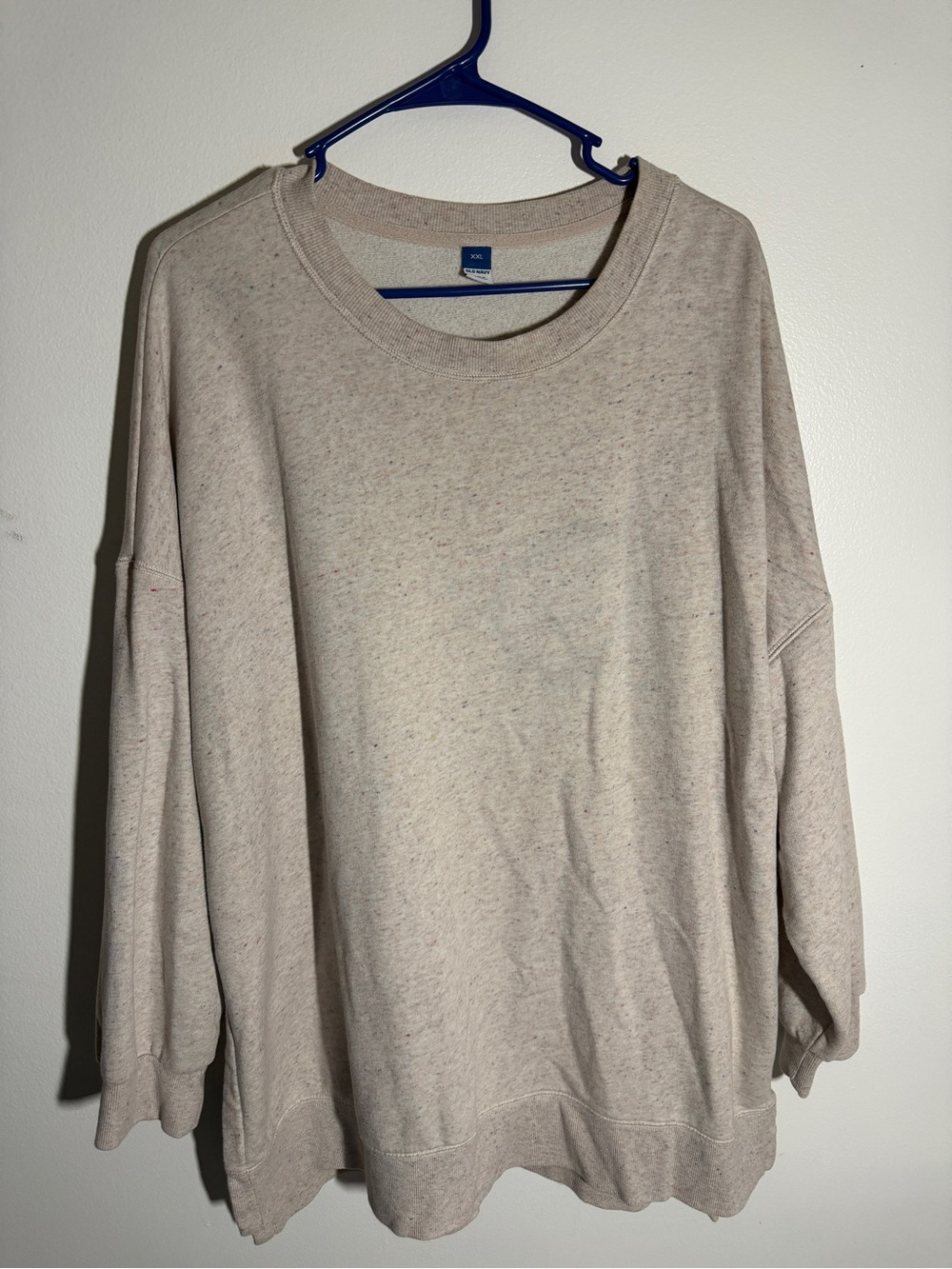 Old Navy Beige Speckled Oversized Crewneck